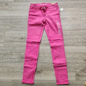 Aeropostale Pink Lola Jegging Skinny Jeans Womens 0 Super Low Rise Nwt